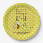 Dank u BA-BEE Baby shower Yellow Polkadot Papieren Bordje (Voorkant)