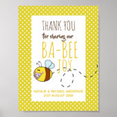 Dank u BA-BEE Baby shower Yellow Polkadot Poster (Voorkant)