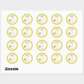 Dank u BA-BEE Baby shower Yellow Polkadot Ronde Sticker (Vel)
