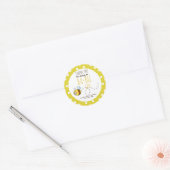 Dank u BA-BEE Baby shower Yellow Polkadot Ronde Sticker (Envelop)