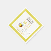 Dank u BA-BEE Baby shower Yellow Polkadot Servet (Hoek)