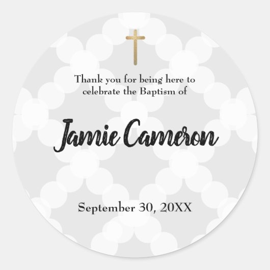 Dank u Baby Boy doop doopsel Ronde Sticker (Voorkant)