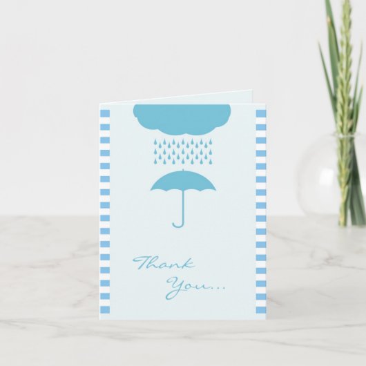 Dank u Baby Boy Shower Gevouwen Kaart (Voorkant)