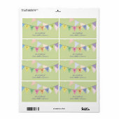 Dank u Baby Circus Rainbow Banner Label (Full Sheet)