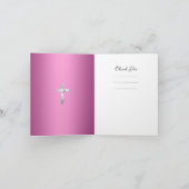 Dank u Baby doop doopsel meisje roze Bedankkaart (Binnen)