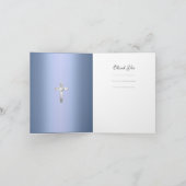 Dank u Baby Dopend het Blauwe Zilver van de Jongen Bedankkaart (Binnen)