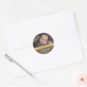 Dank u Baby Foto Bruin en Gouden Sticker (Envelop)