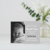 Dank u Baby Foto Geboorteaankondiging Briefkaart (Staand voorkant)
