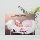 Dank u Baby Geboorte Aankondiging (Staand voorkant)