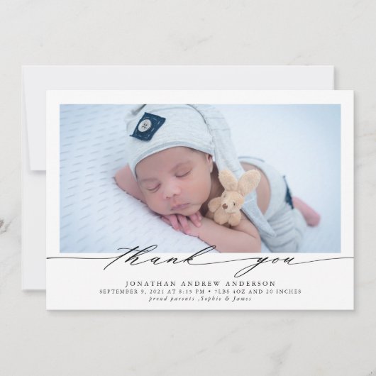 Dank u Baby Geboorte Foto Collage Aankondiging (Voorkant)