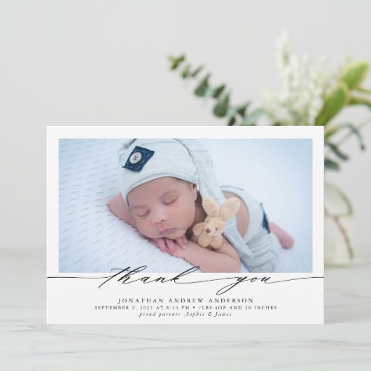 Dank u Baby Geboorte Foto Collage Aankondiging (Staand voorkant)