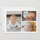 Dank u Baby Geboorte Foto Collage Aankondiging (Achterkant)