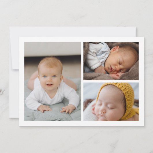 Dank u Baby Geboorte Foto Collage Aankondiging (Achterkant)