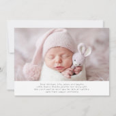 Dank u Baby Gift Modern Newborn Baby shower Bedankkaart (Achterkant)