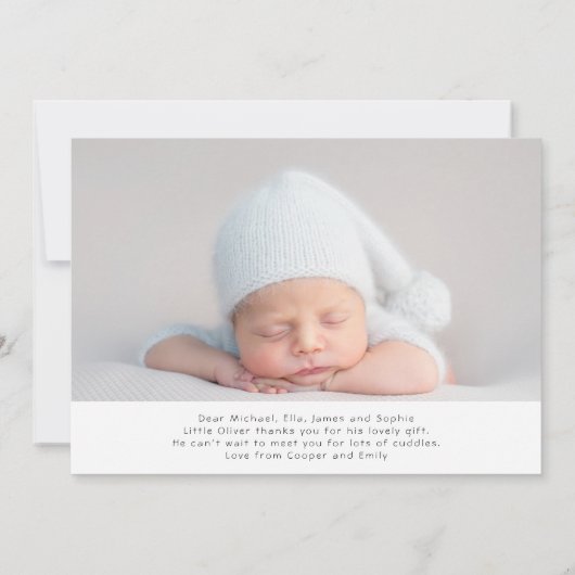 Dank u Baby Gift Modern Newborn Baby shower Bedankkaart (Achterkant)