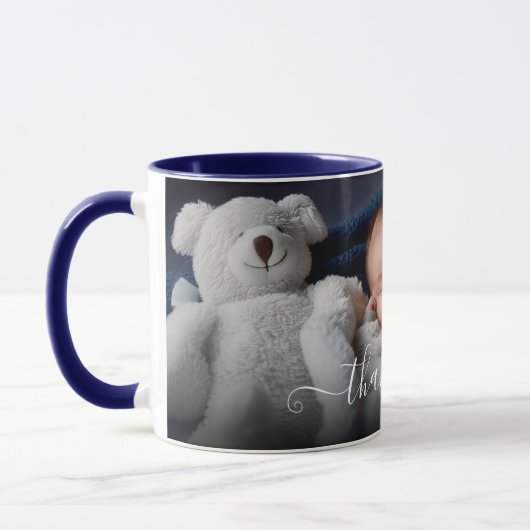 Dank u Baby Gift Mooie foto sjabloon tekst Mok (Links)