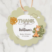 Dank u Baby Giraffe, Uitnodiging Baby shower Bedankjes Labels (Voorkant)