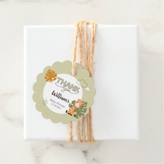 Dank u Baby Giraffe, Uitnodiging Baby shower Bedankjes Labels (In situ)