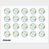 Dank u Baby Giraffe, Uitnodiging Baby shower Ronde Sticker (Vel)