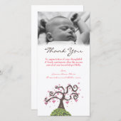 Dank u Baby Monogram Boom Sjabloon Fotokaart (Voorkant / Achterkant)