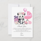 Dank u Baby Panda Baby shower geschenken Bedankkaart (Voorkant)