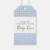 Dank u Baby Q Baby shower Barbecue Boy Blue Cadeaulabel (Voorkant)