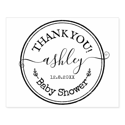 Dank u Baby shower Aangepaste Script Rubberstempel (Afrduk)