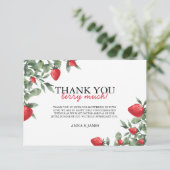 Dank u Baby shower aardbei Bedankkaart (Staand voorkant)