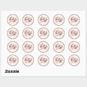 Dank u baby shower bloemenmeisje stiker roze ronde sticker (Vel)