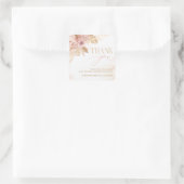 Dank u Baby shower Boho Pampas Grass Theme Vierkante Sticker (Tas)