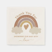 Dank u baby shower Brown Boho Rainbow Servet (Voorkant)
