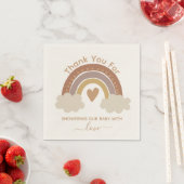 Dank u baby shower Brown Boho Rainbow Servet (Insitu)