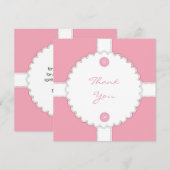 Dank u Baby shower Dantel Flat Kaart (Voorkant / Achterkant)