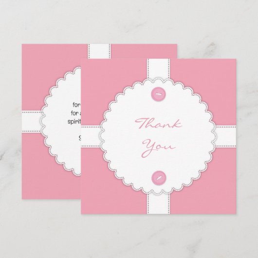 Dank u Baby shower Dantel Flat Kaart (Voorkant / Achterkant)