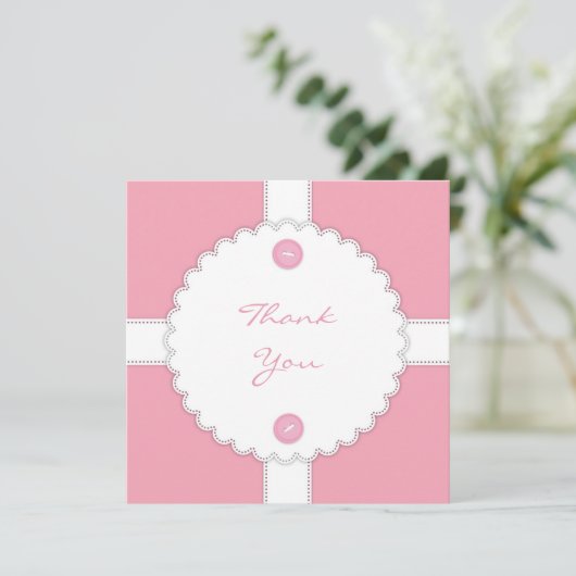 Dank u Baby shower Dantel Flat Kaart (Staand voorkant)