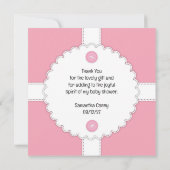 Dank u Baby shower Dantel Flat Kaart (Achterkant)