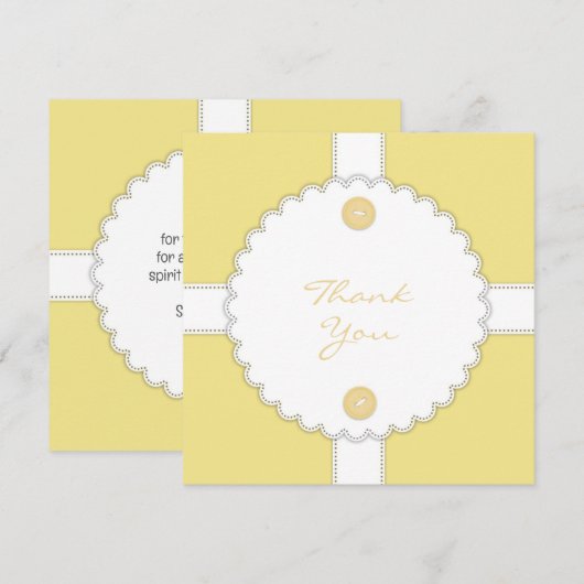 Dank u Baby shower Dantel Flat Kaart (Voorkant / Achterkant)