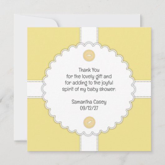Dank u Baby shower Dantel Flat Kaart (Achterkant)