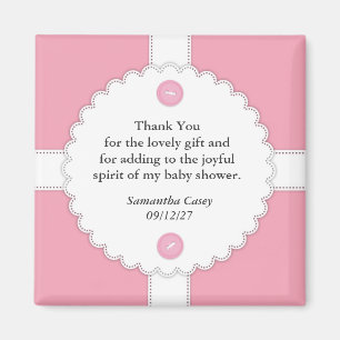 Dank u Baby shower Dantel Magnet
