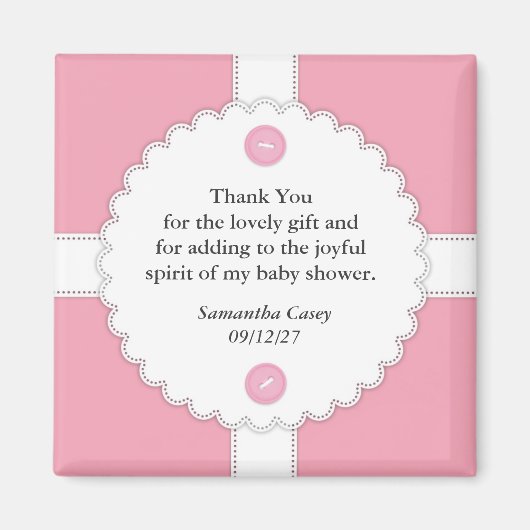 Dank u Baby shower Dantel Magnet (Voorkant)