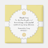 Dank u Baby shower Dantel Magnet (Voorkant)