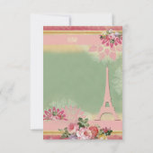 Dank u Baby shower Eiffeltoren, prinses Bedankkaart (Achterkant)