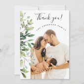 Dank u Baby shower Elegant Botanical Arch Foto Bedankkaart (Voorkant)