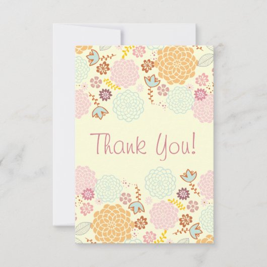 Dank u Baby shower Fancy Moderne Floral Bedankkaart (Voorkant)
