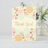 Dank u Baby shower Fancy Moderne Floral Bedankkaart (Staand voorkant)