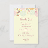 Dank u Baby shower Fancy Moderne Floral Bedankkaart (Achterkant)