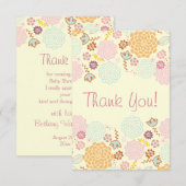 Dank u Baby shower Fancy Moderne Floral Bedankkaart (Voorkant / Achterkant)