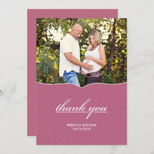 Dank u Baby shower Foto Flat Kaart (Voorkant / Achterkant)