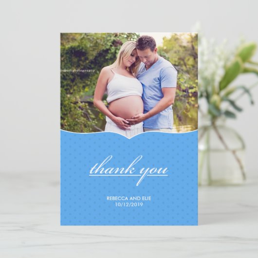 Dank u Baby shower Foto Flat Kaart (Staand voorkant)