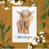 Dank u Baby shower Highland Koe Briefkaart